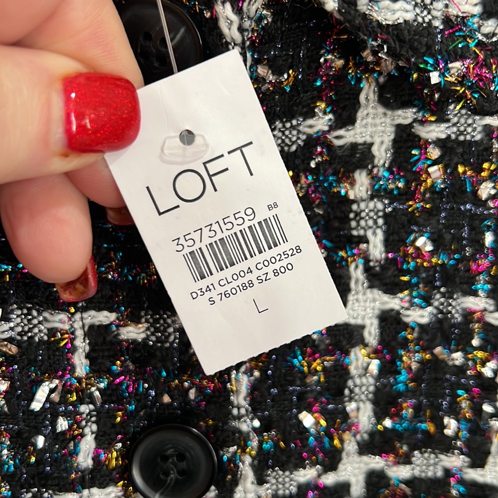 Loft Shimmer Tweet Shacket size large - Picture 3 of 9